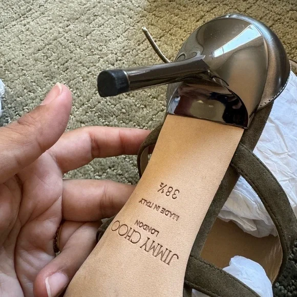 Jimmy Choo Tendor Suede Heels - Picture 5 of 9